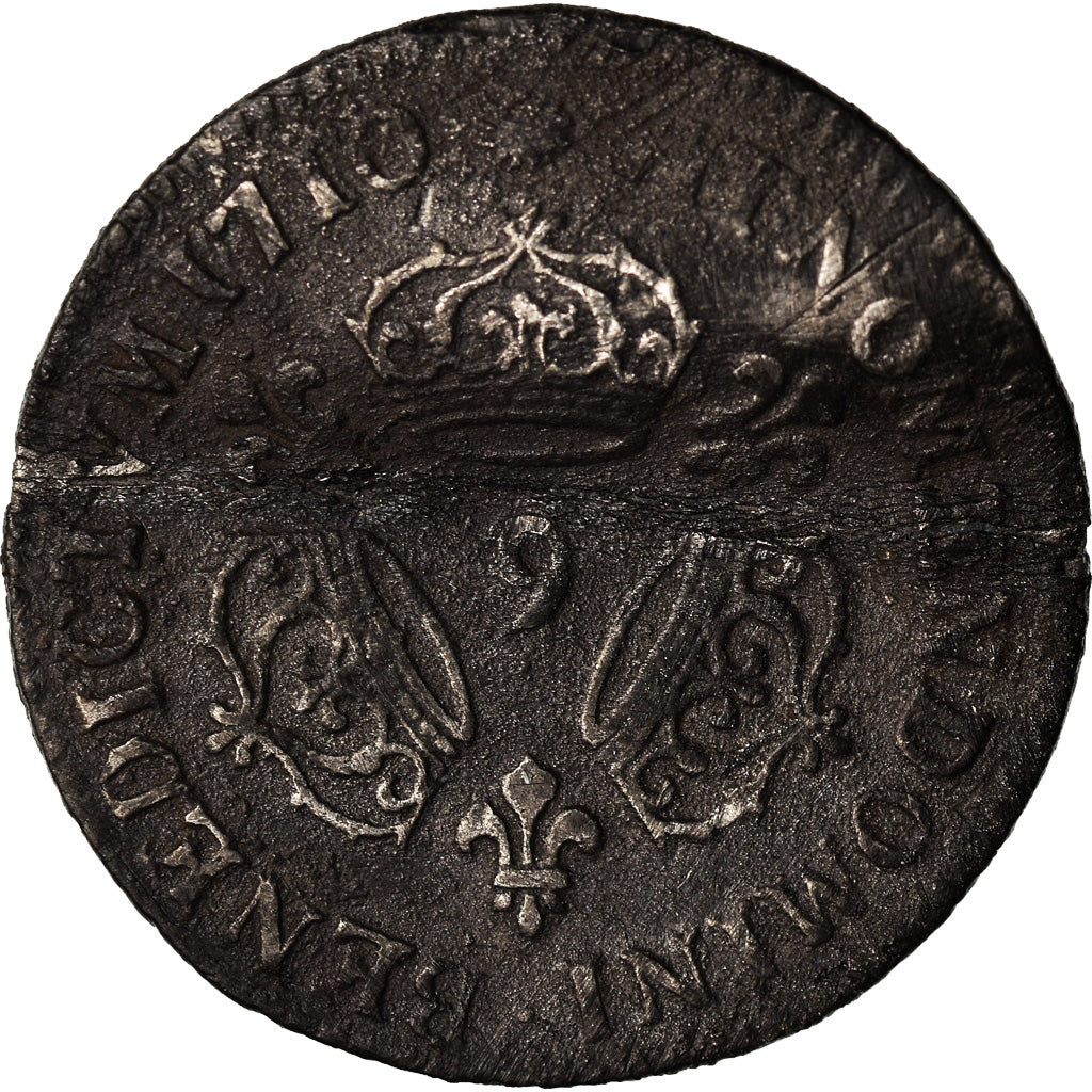 Munten, Frankrijk, Louis XIV, 1/10 Écu aux 3 couronnes, 1/10 Ecu, 1710, Rennes