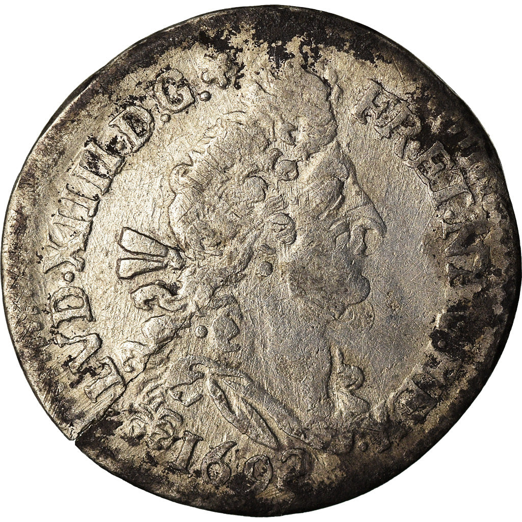 Moneta, Francja, Louis XIV, 4 Sols aux 2 L, 4 Sols 2 Deniers, 1692, Rennes