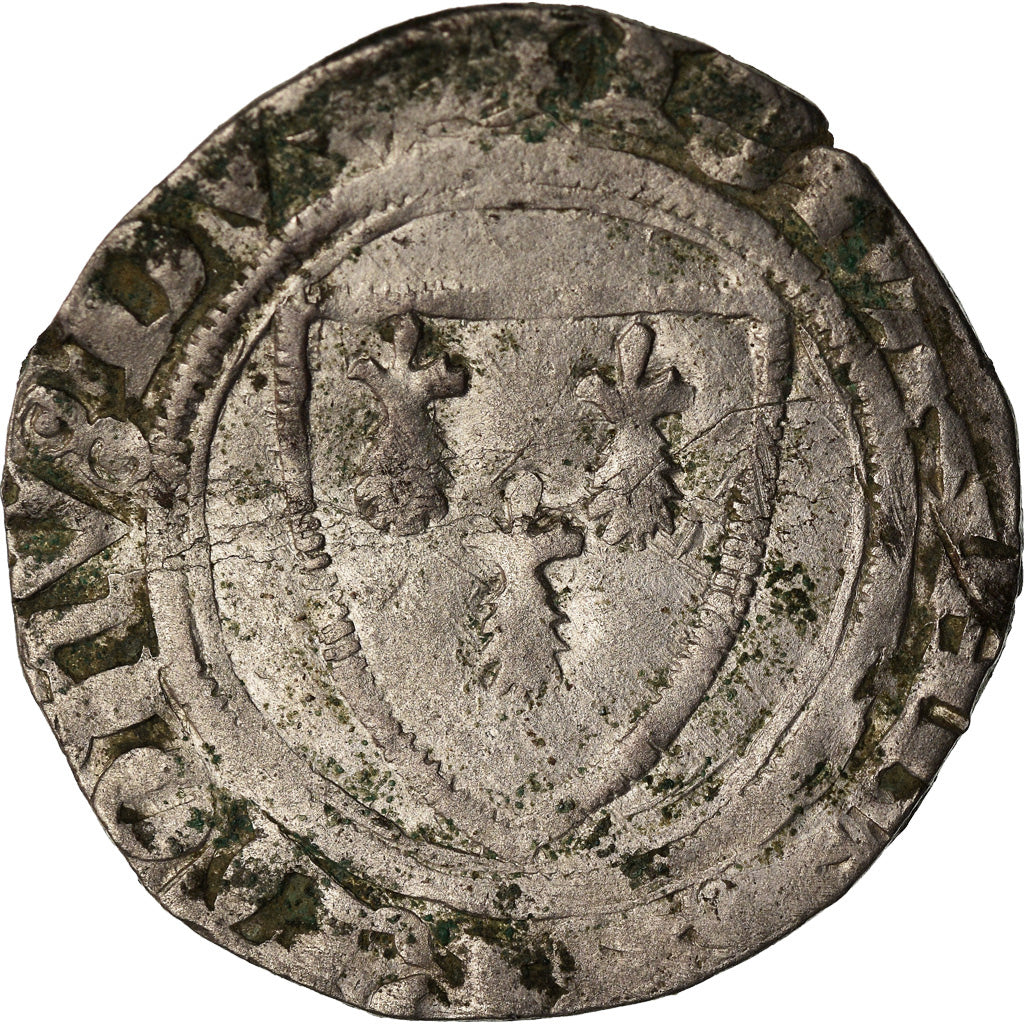 Münze, Frankreich, Bretagne, Jean IV or Jean V, Blanc Guénar, S+, Silber