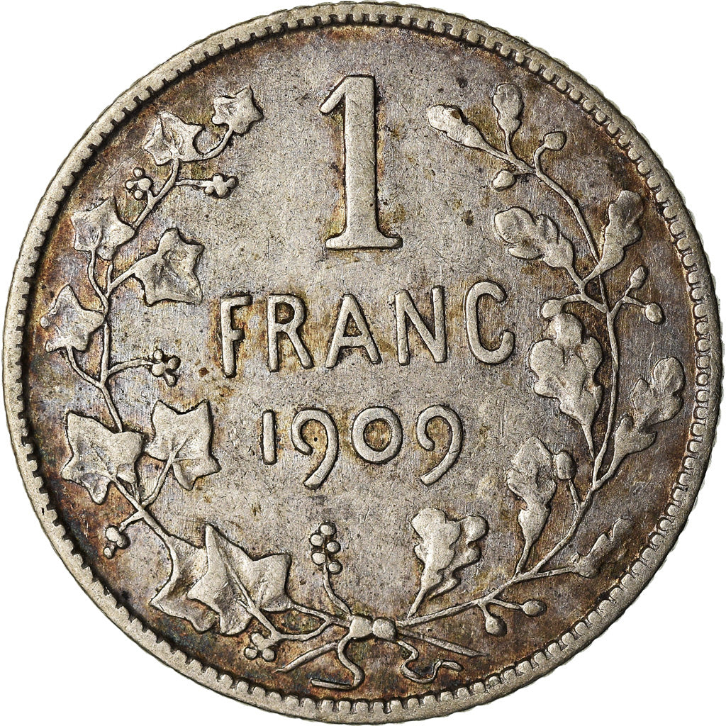 Moneta, Belgio, Franc, 1909, BB, Argento, KM:56.2