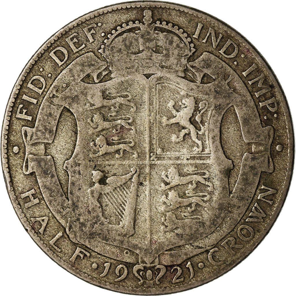 Moneta, Gran Bretagna, George V, 1/2 Crown, 1921, MB, Argento, KM:818.1a