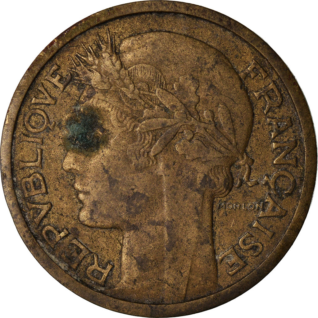 Moneda, Francia, Morlon, Franc, 1935, Paris, BC+, Aluminio - bronce, KM:885