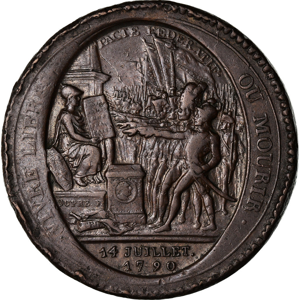 Moeda, França, Monneron, 5 Sols, 1792, Paris, VF(20-25), Bronze