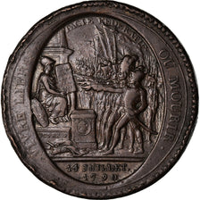 Moeda, França, Monneron, 5 Sols, 1792, Paris, VF(20-25), Bronze
