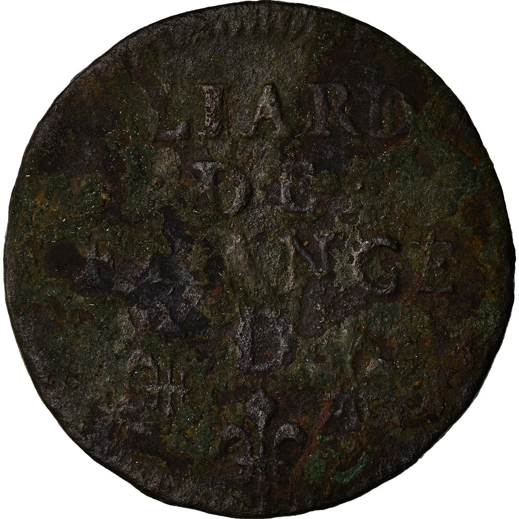 Moeda, França, Louis XIV, Liard de France au buste juvénile, deuxième type