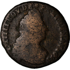 Moneta, Francja, Louis XIV, Liard de France au buste âgé, troisième type