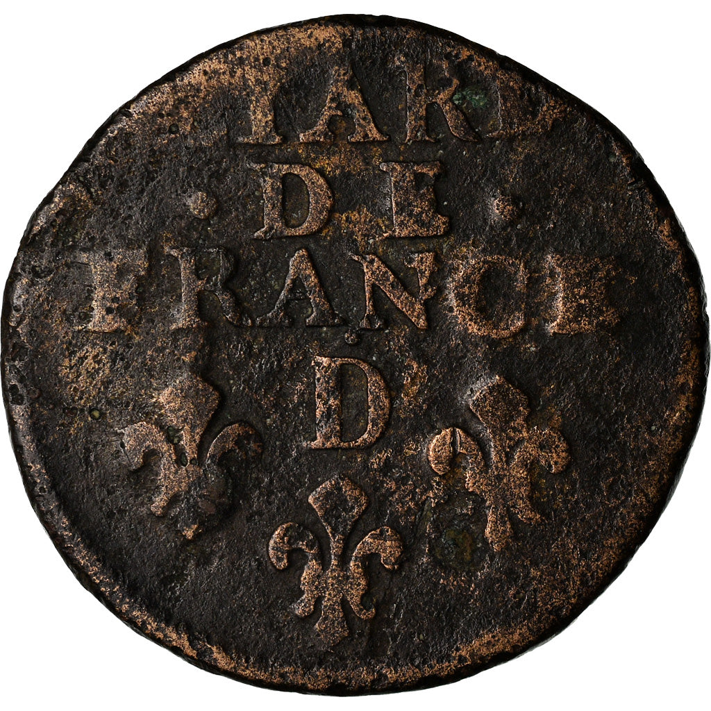 Moneta, Francja, Louis XIV, Liard de France au buste âgé, troisième type