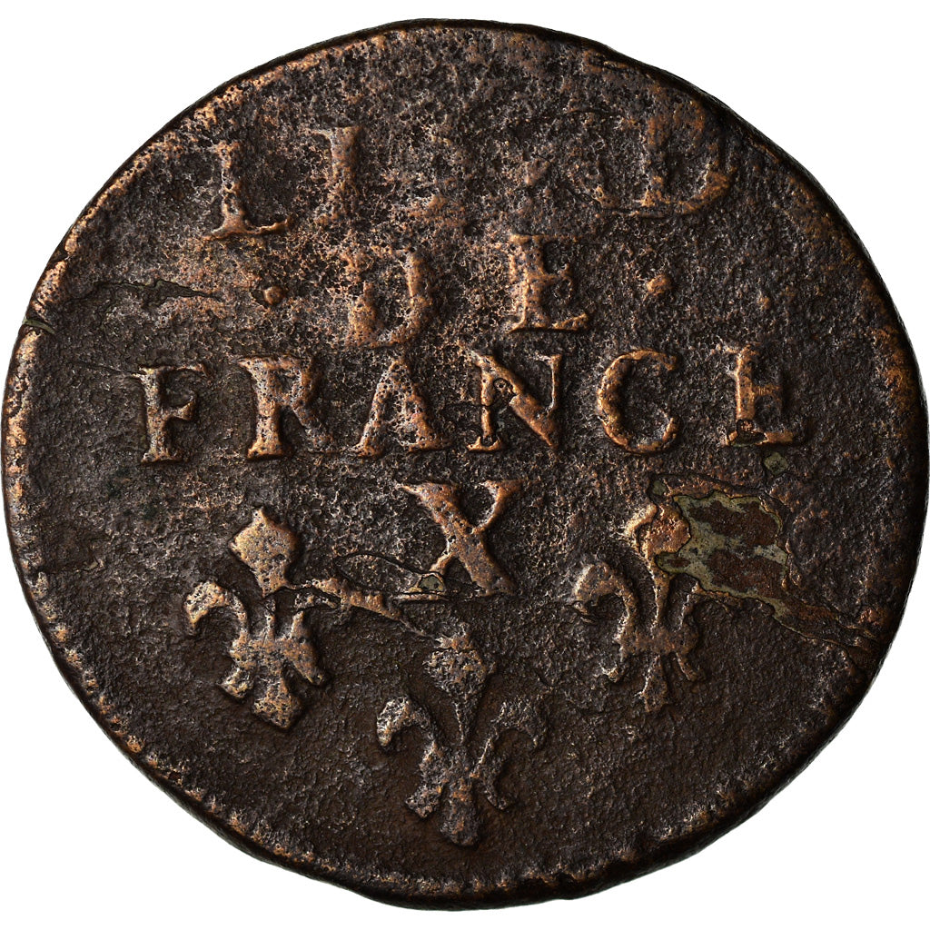 Monnaie, France, Louis XIV, Liard de France au buste âgé, troisième type