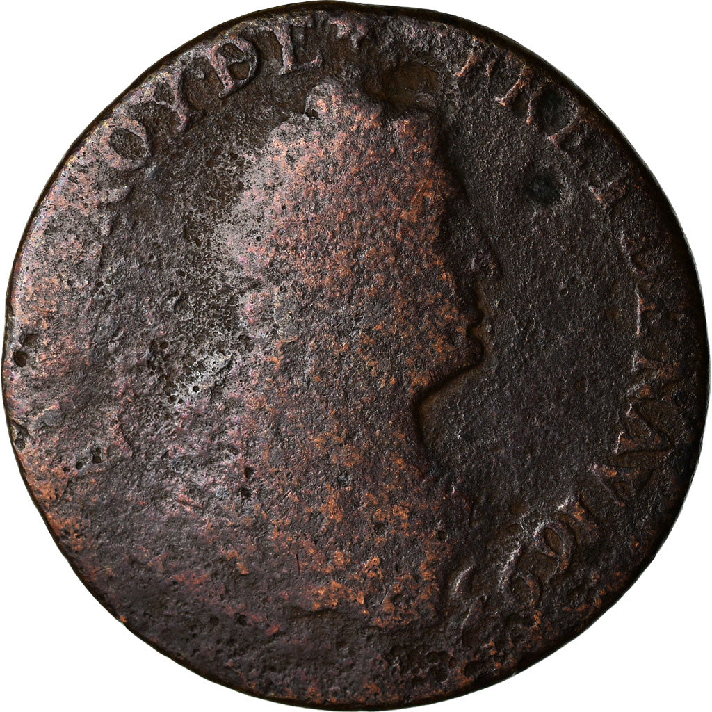 Munten, Frankrijk, Liard de France, 1695, Paris, ZG+, Koper