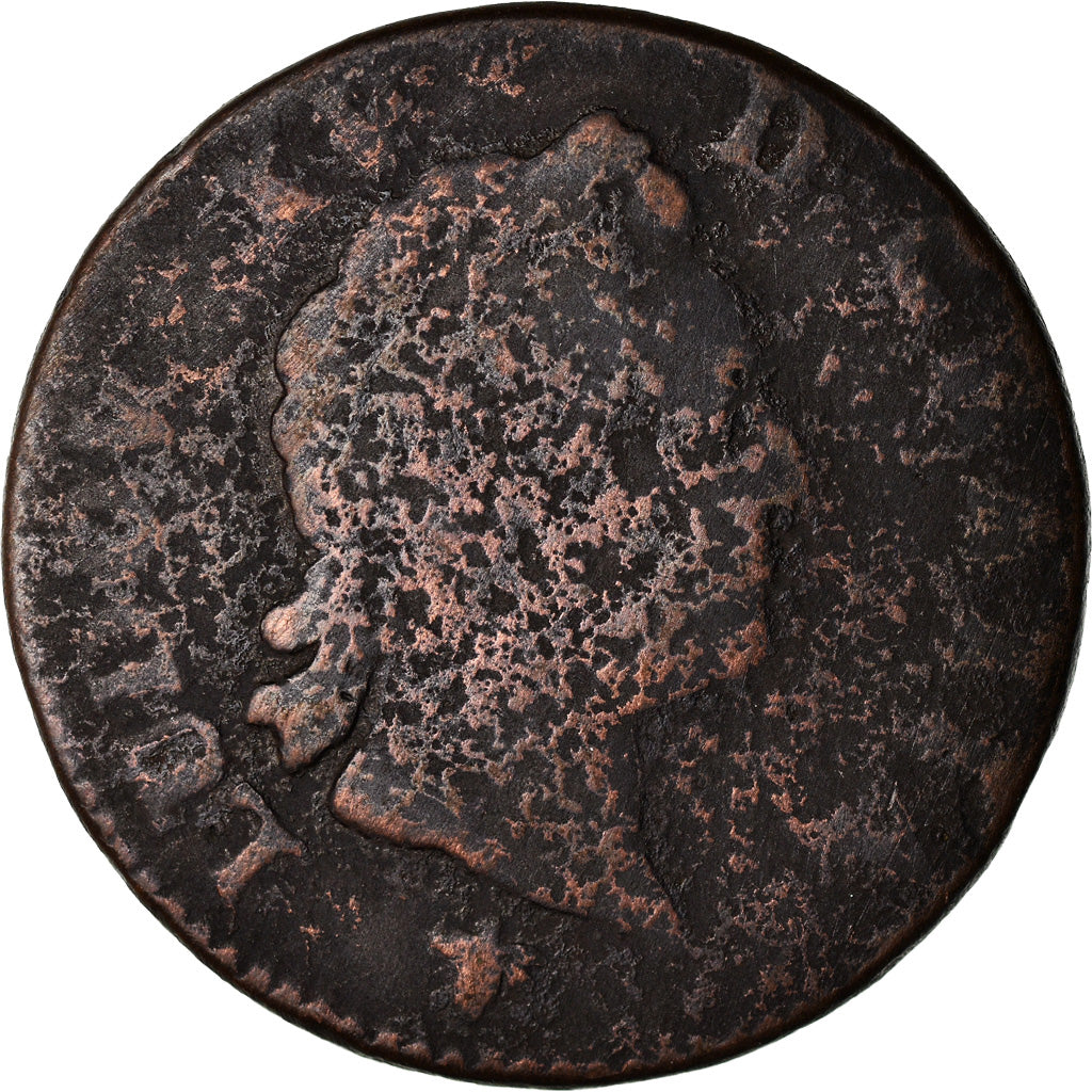 France, Louis XV, Sol à la vieille tête, 1774, La Rochelle, F(12-15), KM:545.6