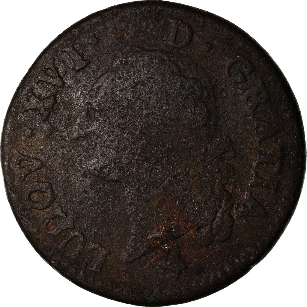 Moneda, Francia, Louis XVI, Sol ou sou, Sol, 1791, Paris, BC, Cobre, KM:578.1