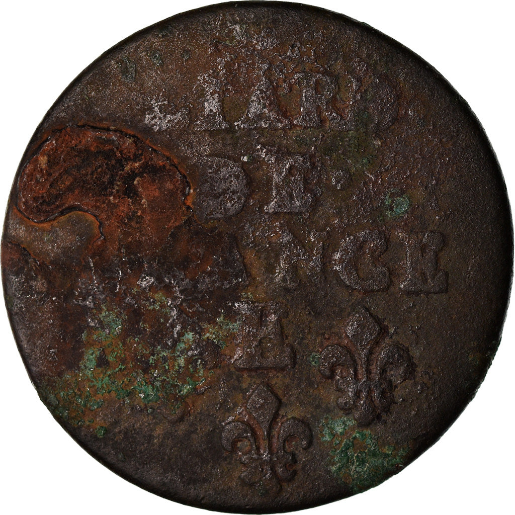 Coin, France, Louis XIV, Liard de France au buste juvénile, deuxième type