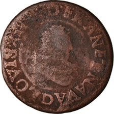 Münze, Frankreich, Louis XIII, Double tournois, buste juvénile au col fraisé