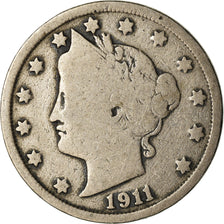 Moeda, Estados Unidos da América, Liberty Nickel, 5 Cents, 1911, U.S. Mint
