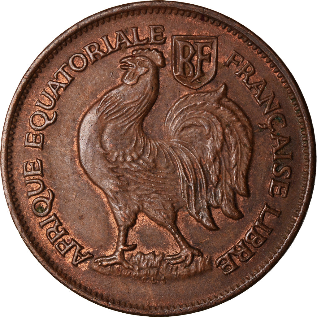 Monnaie, Afrique-Équatoriale française, Franc, 1943, Pretoria, SUP, Bronze