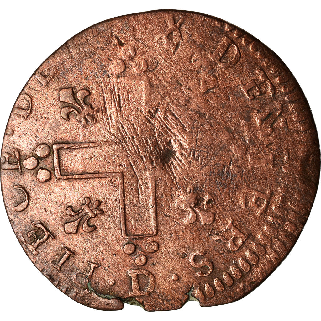 Moneta, Francja, Louis XIV, XXX Deniers aux 2 L couronnés, 30 Deniers, 1711