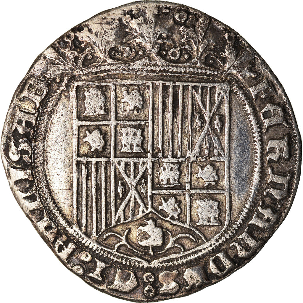 Münze, Spanien, Ferdinand & Isabella, Real, Burgos, SS, Silber