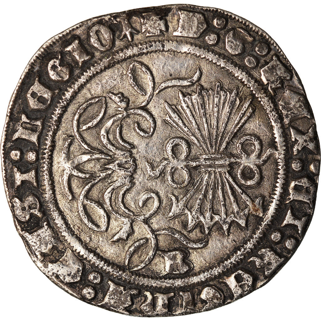 Münze, Spanien, Ferdinand & Isabella, Real, Burgos, SS, Silber