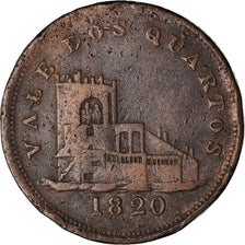 Moneta, Gibraltar, 2 Quartos, 1820, VF(20-25), Miedź, KM:Tn 9