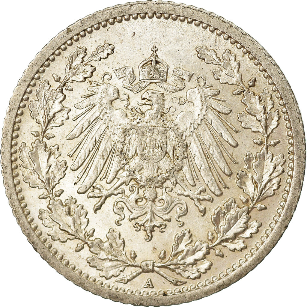 Moneta, GERMANIA - IMPERO, 1/2 Mark, 1912, Berlin, SPL, Argento, KM:17