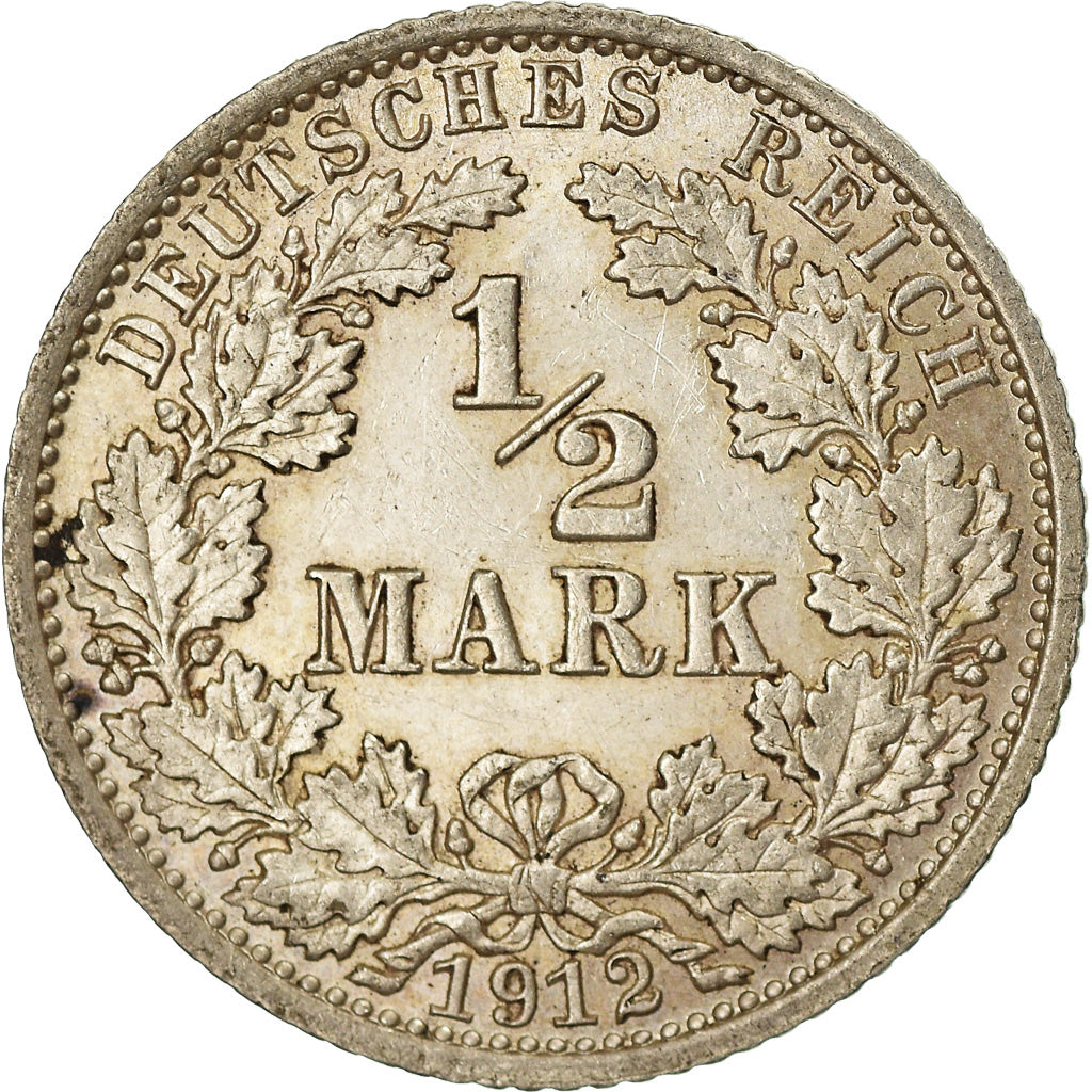 Moneta, GERMANIA - IMPERO, 1/2 Mark, 1912, Berlin, SPL, Argento, KM:17