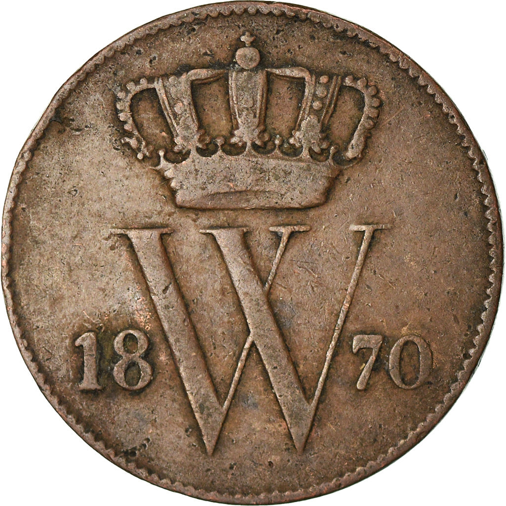 Moneta, Paesi Bassi, William III, Cent, 1870, MB+, Rame, KM:100