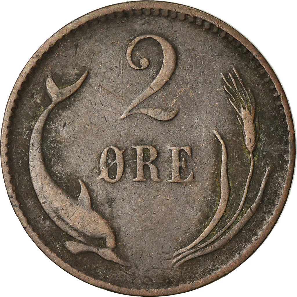 Monnaie, Danemark, Christian IX, 2 Öre, Date incertaine, Copenhagen, TTB