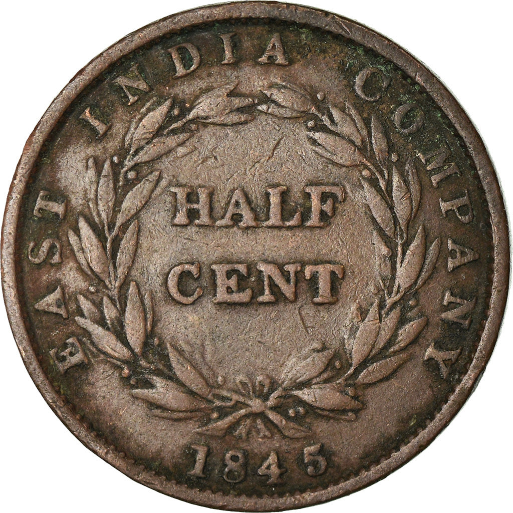 Münze, Malaysia, Victoria, 1/2 Cent, 1845, S+, Kupfer
