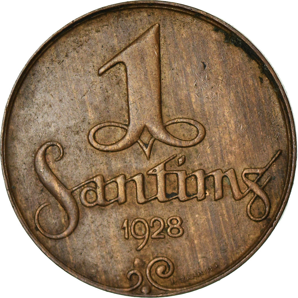 Münze, Latvia, Santims, 1928, SS+, Bronze, KM:1