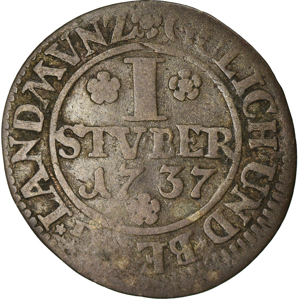 Etats allemands, JULICH-BERG, Karl Philipp, Stuber, 1737, TB, Billon, KM:187