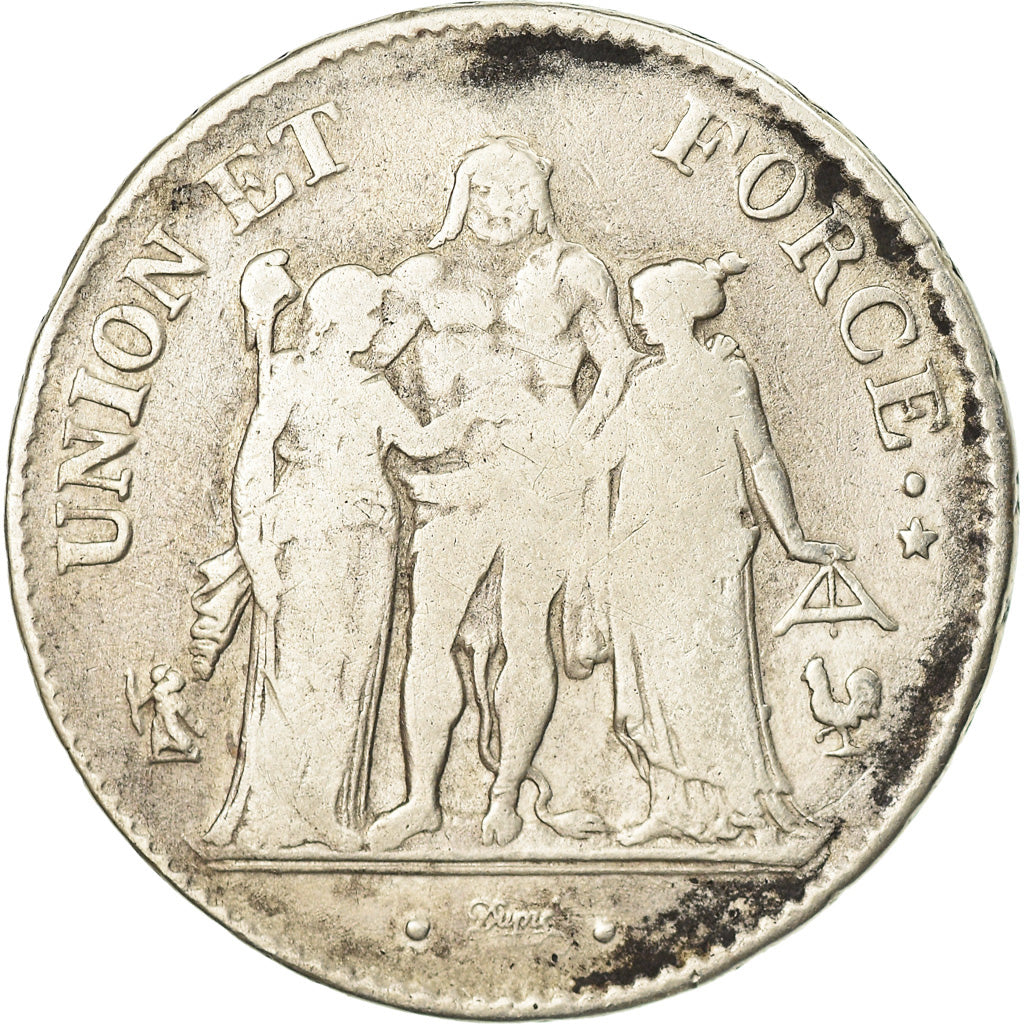 Monnaie, France, Union et Force, 5 Francs, AN 11, Paris, TB, Argent