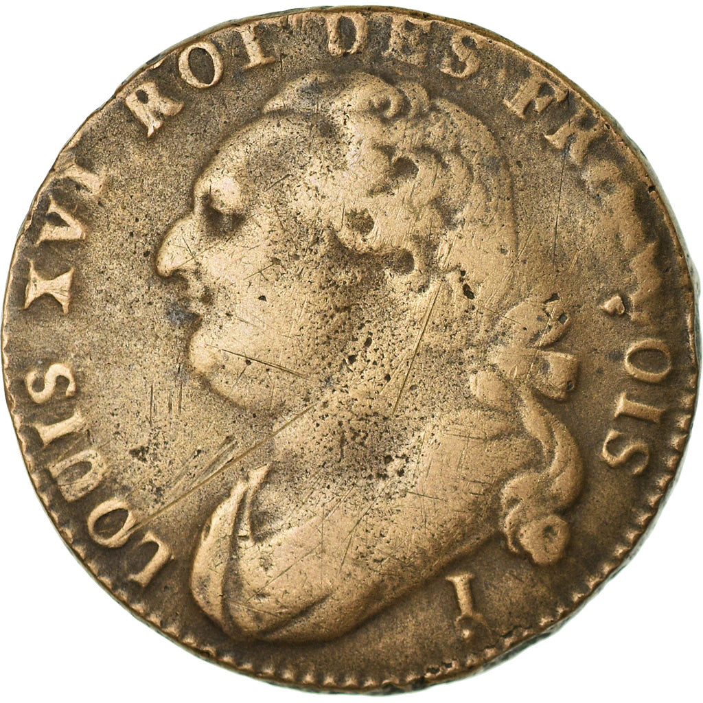 Coin, France, 12 Deniers, 1792, Clermont-Ferrand, EF(40-45), Bronze