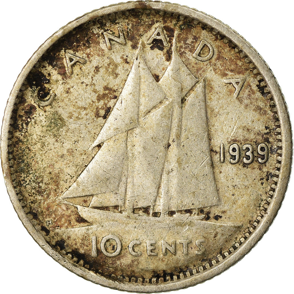 Monnaie, Canada, George VI, 10 Cents, 1939, Royal Canadian Mint, Ottawa, TTB