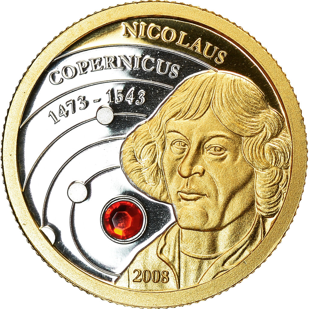 Moneta, Isole Cook, NICOLAUS COPERNICUS, 10 Dollars, 2008, Franklin Mint, Proof