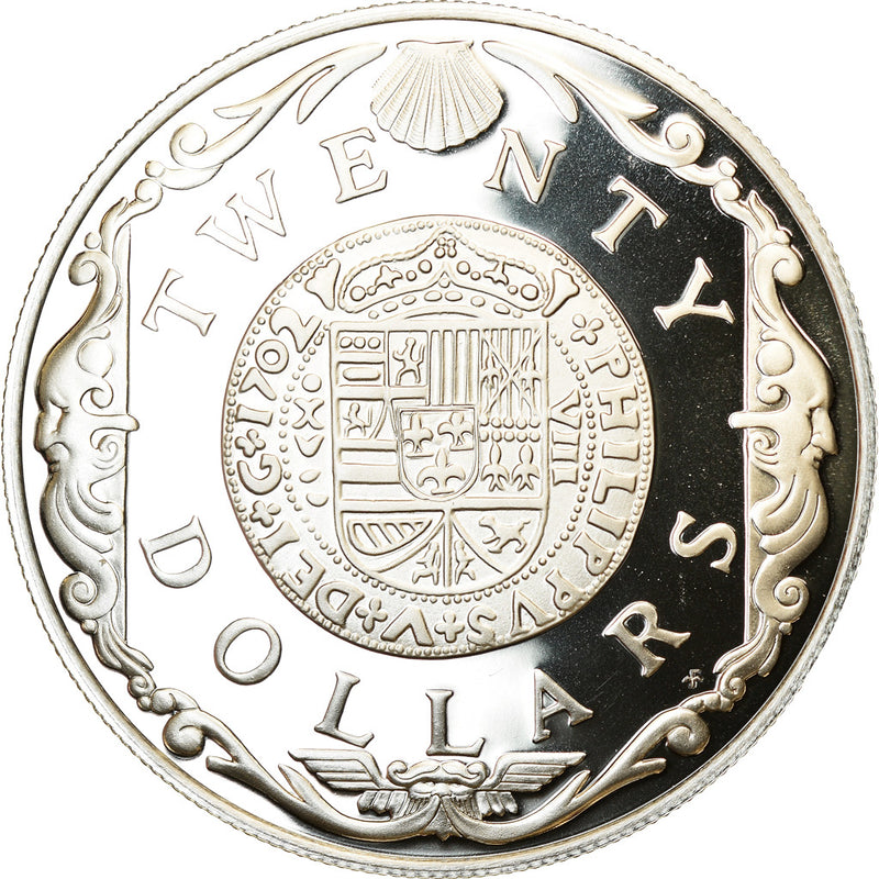 Coin BRITISH VIRGIN ISLANDS Elizabeth II 20 Dollars 1985 Franklin