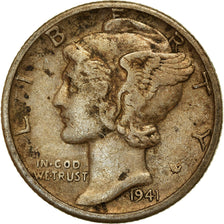 Moneta, Stati Uniti, Mercury Dime, Dime, 1941, U.S. Mint, San Francisco, BB
