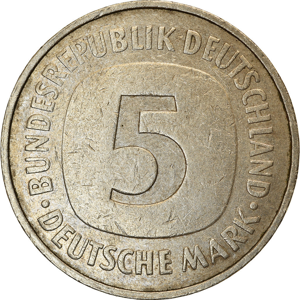 Moneta, Niemcy - RFN, 5 Mark, 1975, Hamburg, EF(40-45), Miedź-Nikiel niklowany