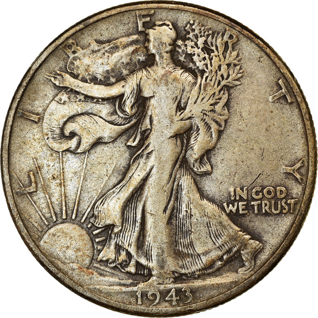 Münze, Vereinigte Staaten, Walking Liberty Half Dollar, Half Dollar, 1943, U.S.
