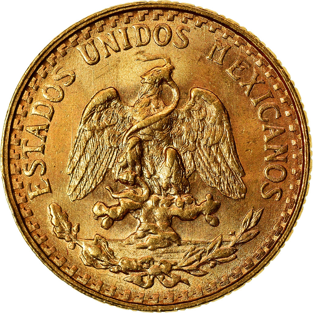 Coin, Mexico, 2 Pesos, 1945, Mexico City, MS(63), Gold, KM:461