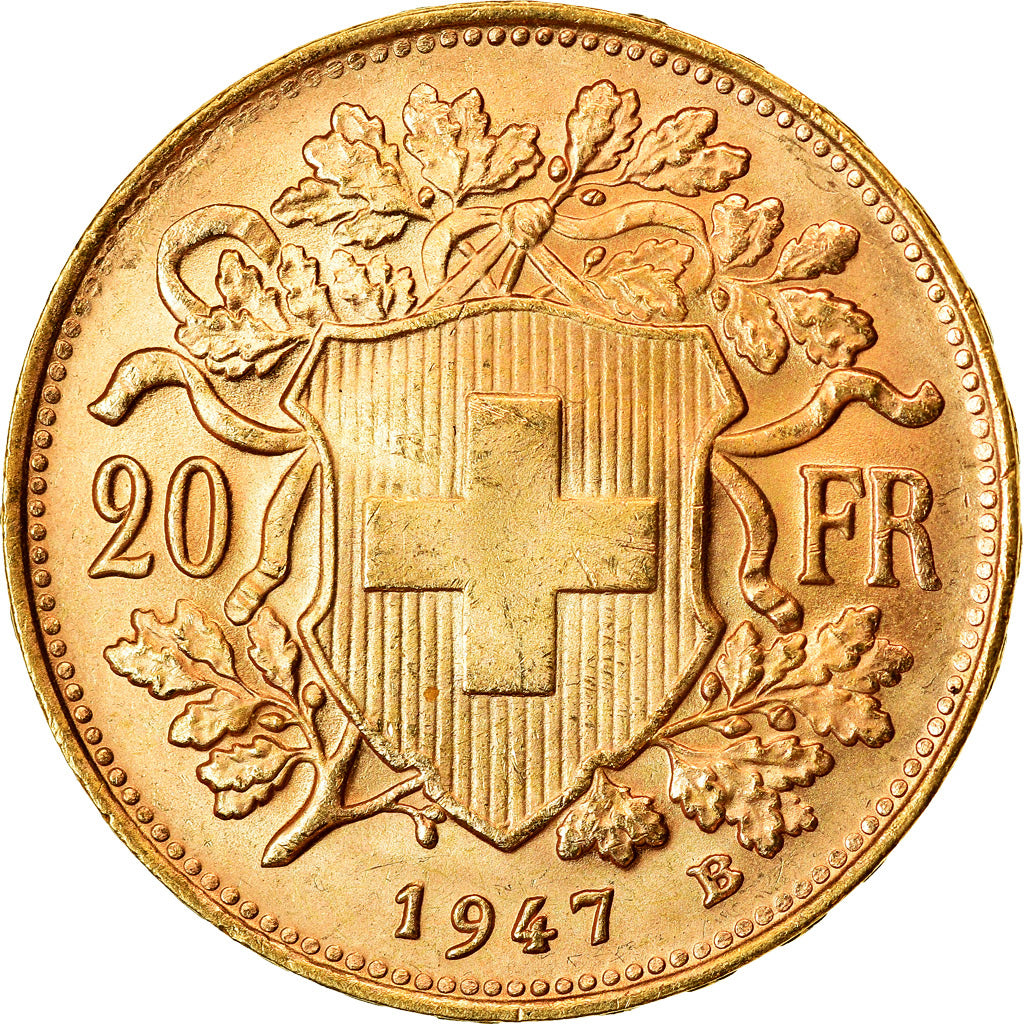 Moneda, Suiza, 20 Francs, 1947, Bern, SC, Oro, KM:35.2