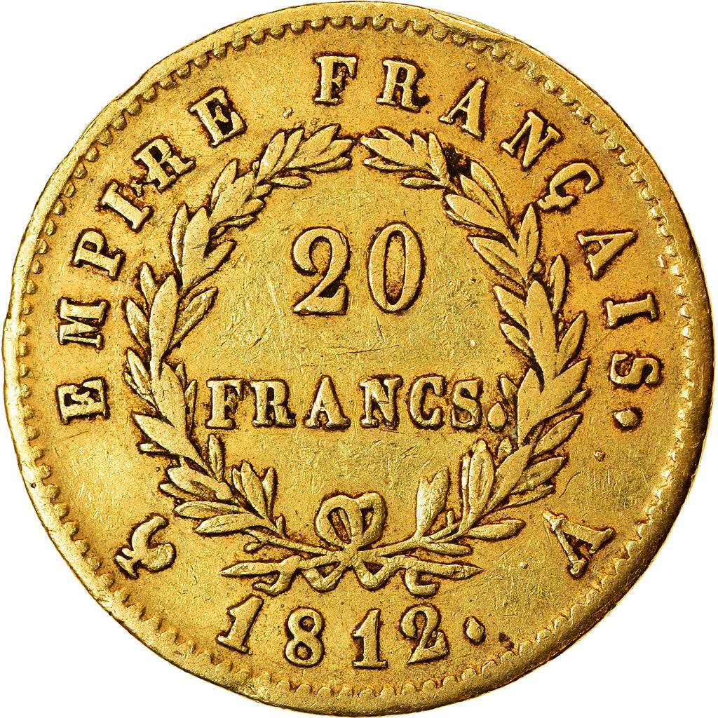 Munten, Frankrijk, Napoléon I, 20 Francs, 1812, Paris, ZF, Goud, KM:695.1