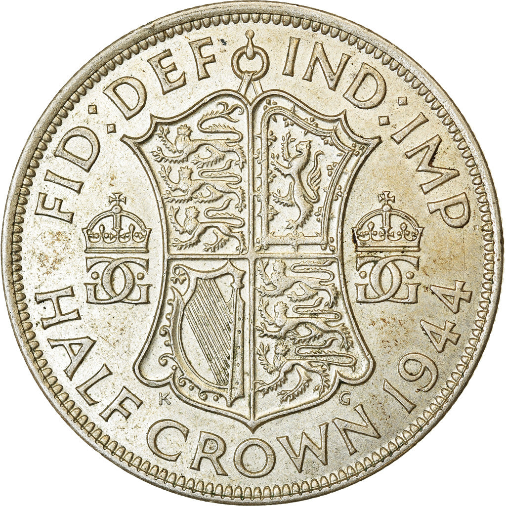 Moneta, Gran Bretagna, George VI, 1/2 Crown, 1944, BB+, Argento, KM:856