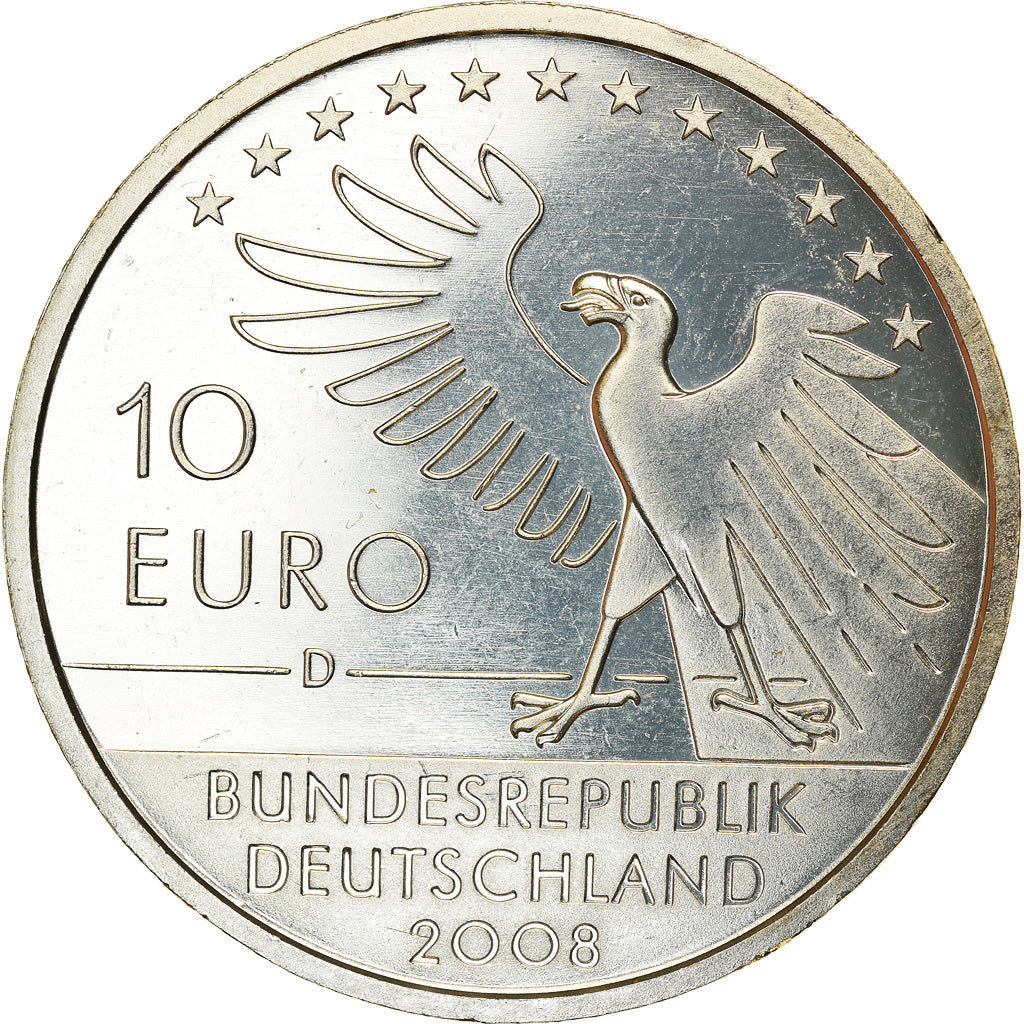 Monnaie, République fédérale allemande, 10 Euro, 2008, Munich, SPL+, Argent