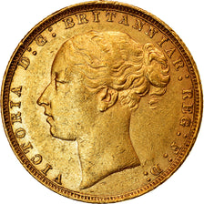 Coin, Great Britain, Victoria, Sovereign, 1884, AU(50-53), Gold, KM:752