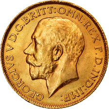 Coin, Great Britain, George V, Sovereign, 1911, London, MS(60-62), Gold, KM:820