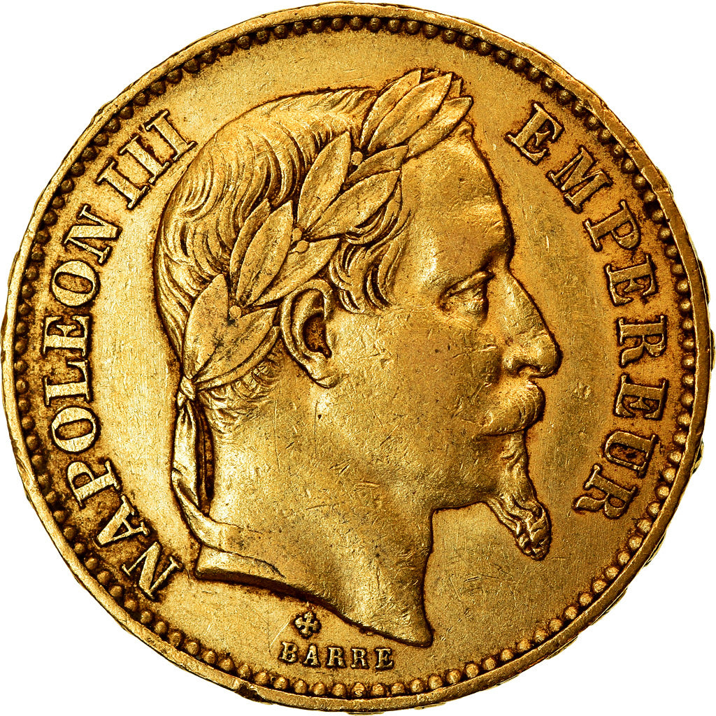 Moeda, França, Napoleon III, Napoléon III, 20 Francs, 1866, Strasbourg