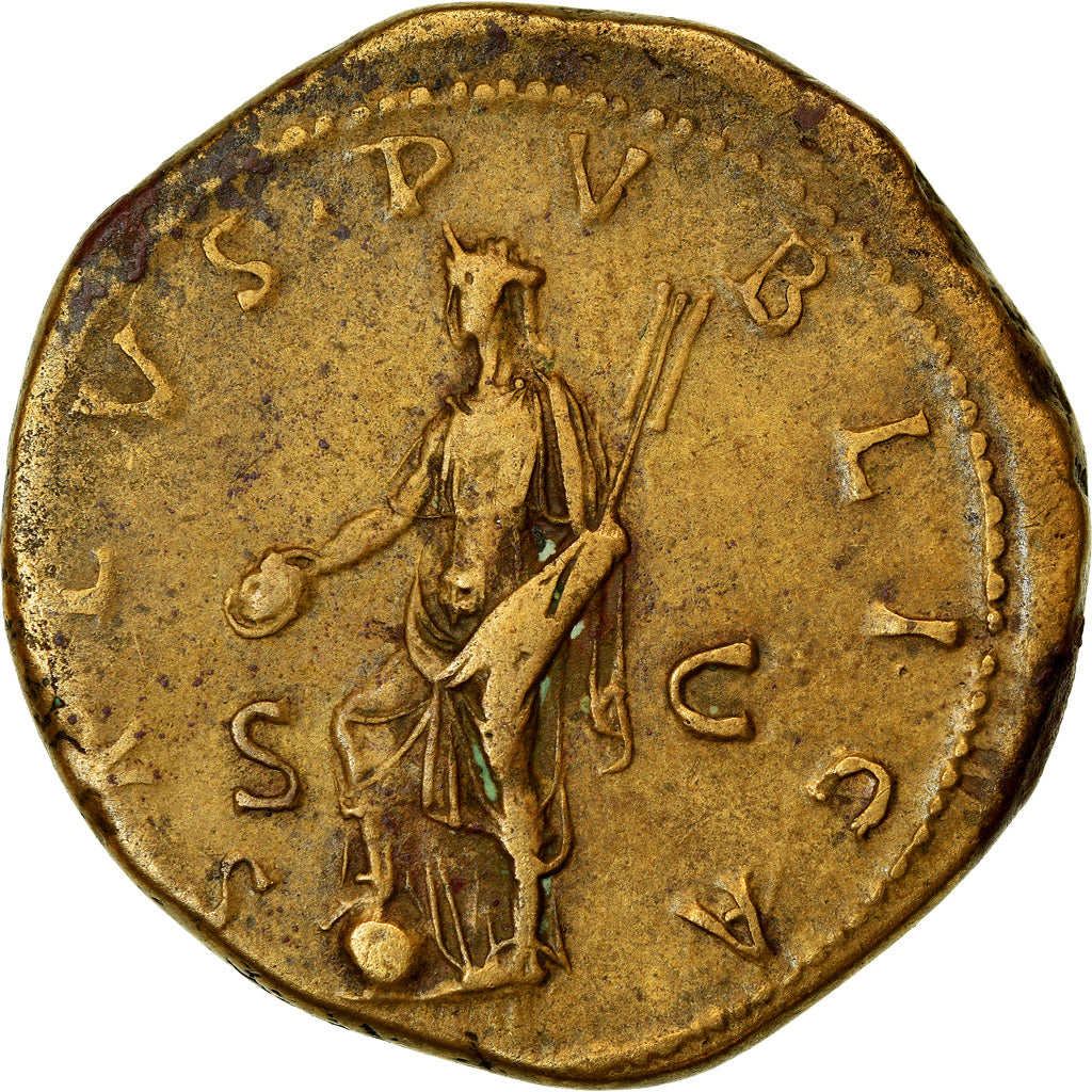 Moneta, Hadrian, Dupondius, Rome, BB+, Rame, RIC:604a