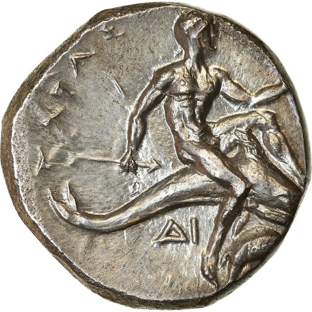 Moneta, Calabria, Taras, son of Poseidon, Stater, 334 - 330 BC, Tarentum, SPL+