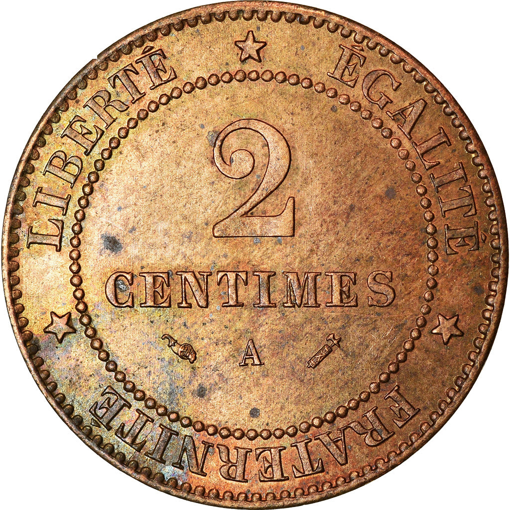 Monnaie, France, Cérès, 2 Centimes, 1895, Paris, SUP+, Bronze, KM:827.1