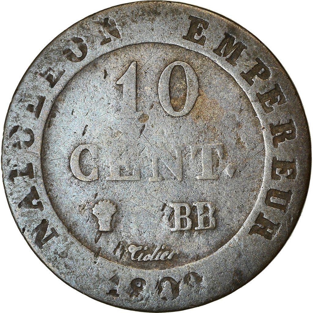 Coin, France, Napoléon I, 10 Centimes, 1809, Strasbourg, VF(20-25), Billon